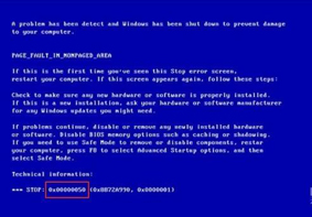 电脑开机蓝屏提示错误代码0x00000050的解决办法