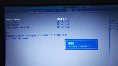 联想InsydeH20 BIOS设置U盘启动的方法