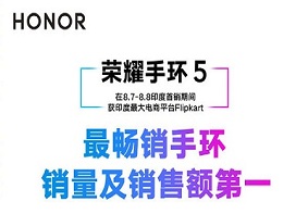 荣耀手环5印度首销 轻松斩获销量&销售额冠军