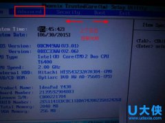 u大侠联想Y430 u盘启动bios设置教程
