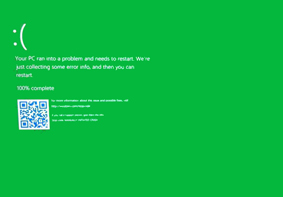 不只有蓝屏死机！Win10“绿屏”死机正式登录内测
